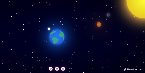 js太空地球行星发光动画特效 js太空地球行星发光动画特效